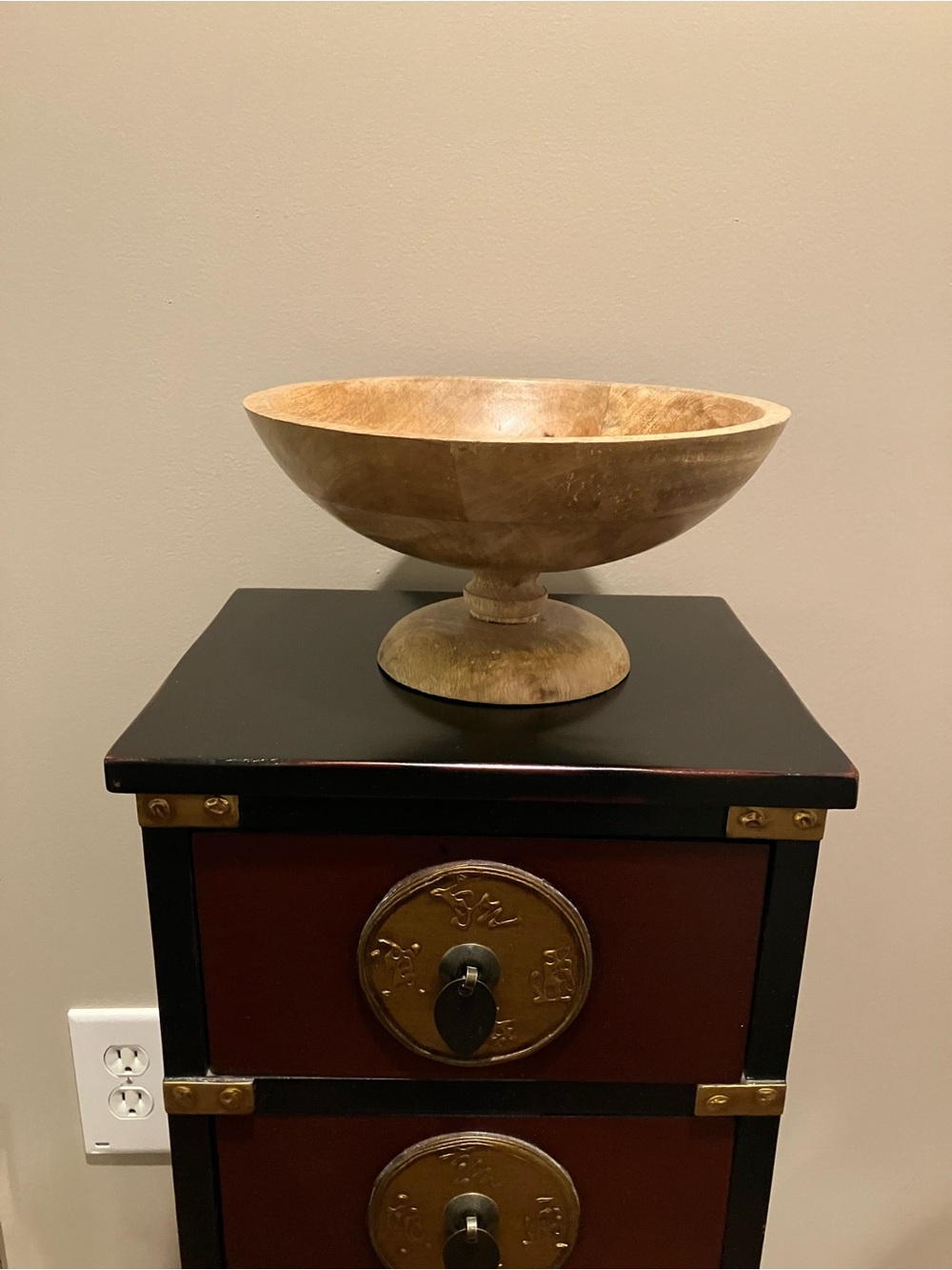 Mango Wood Pedestal Bowl